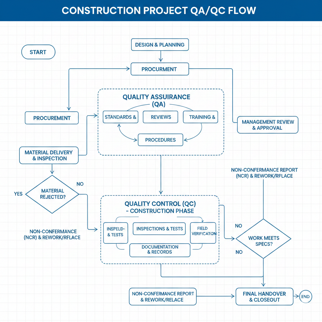QA/QC Flow in a Construction Project