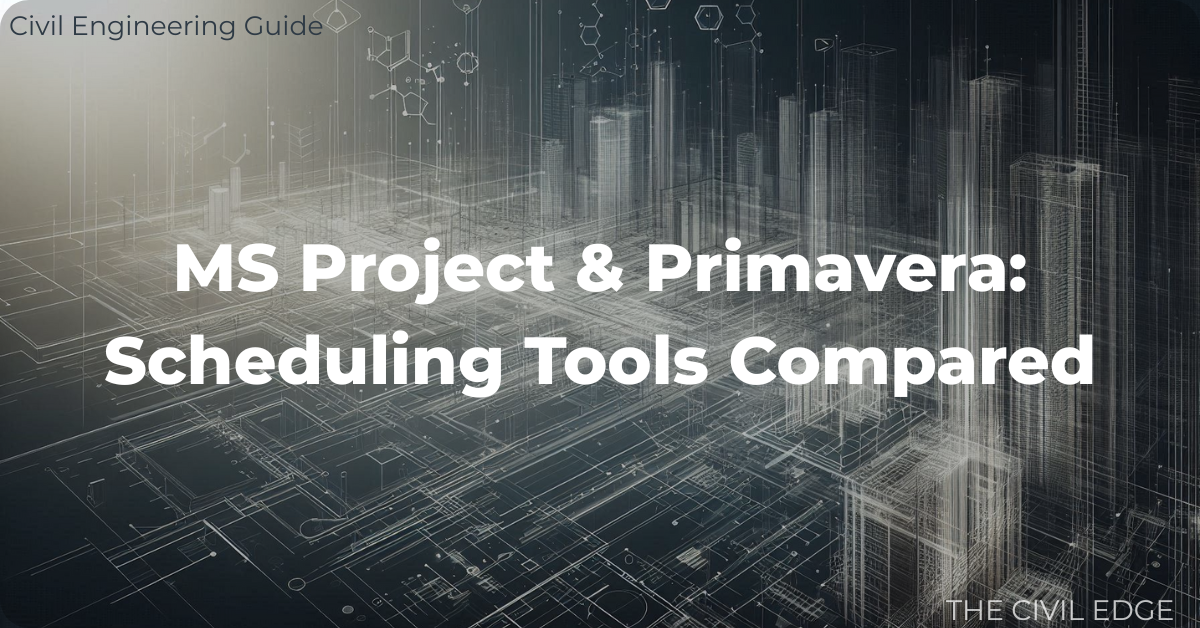 Comparison of MS Project vs Primavera for civil engineers including scheduling features and CPM analysis.