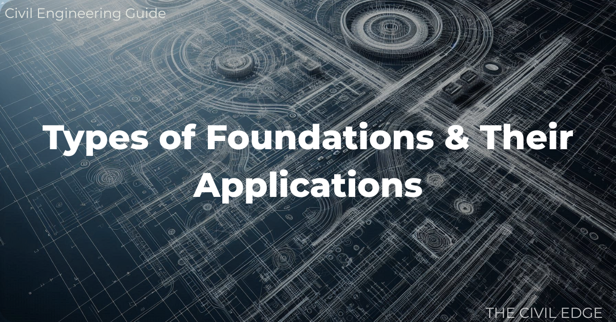 Types of foundations explained including shallow foundations, deep foundations, isolated footings, raft foundations and pile foundations.