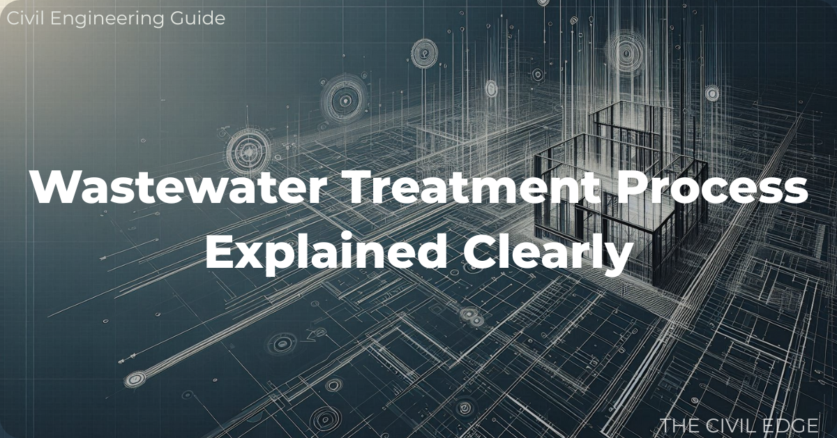 Wastewater treatment process explained with primary, secondary and tertiary treatment stages.