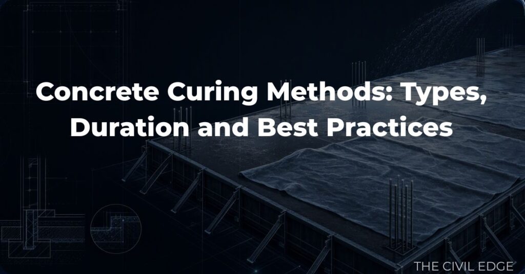 Concrete curing methods being applied to a concrete slab on a construction site