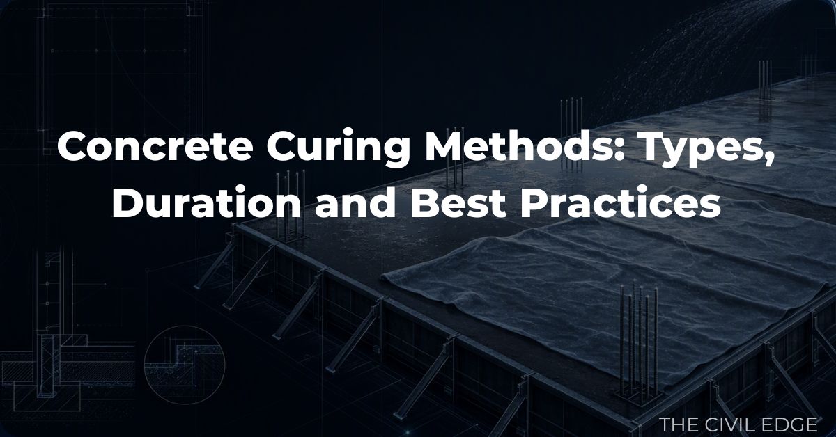 Concrete curing methods being applied to a concrete slab on a construction site